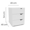 Mesa de Cabeceira Porto 3 Gavetas Branco - Politorno
