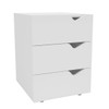 Mesa de Cabeceira Porto 3 Gavetas Branco - Politorno