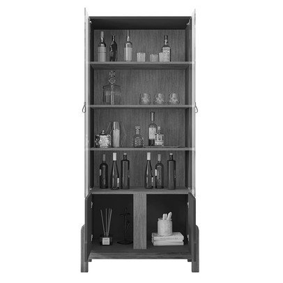 Cristaleira Manchester 2 Portas 3 Prateleiras Branco/Cedro - Pnr Móveis