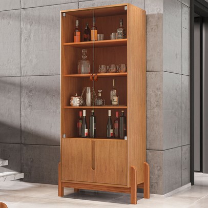 Cristaleira Manchester 2 Portas 3 Prateleiras Cedro - Pnr Móveis