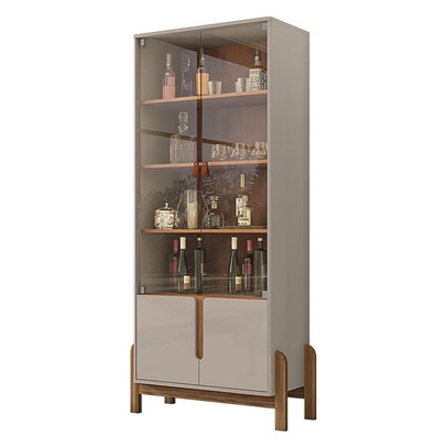 Cristaleira Manchester 2 Portas 3 Prateleiras Off White/Cedro - Pnr Móveis