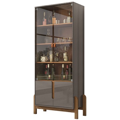 Cristaleira Manchester 2 Portas 3 Prateleiras Perola/Cedro - Pnr Móveis