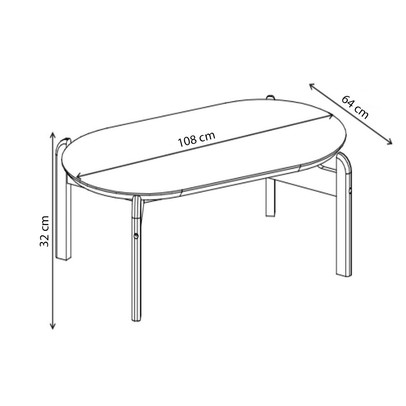 Mesa de Centro Manchester Oblonga Cedro - Pnr Móveis