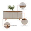 Balcão Buffet Malásia 4 Portas Off White/Noce 050.454 - Pnr Móveis
