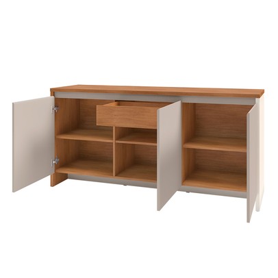 Balcão Buffet Laos 3 Portas 1 Gaveta Cedro/Off White - Pnr Móveis