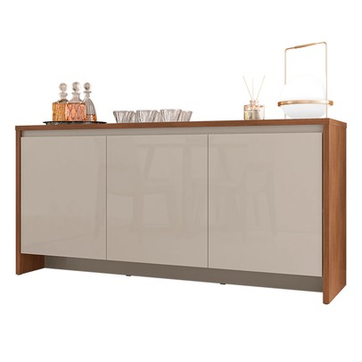 Balcão Buffet Laos 3 Portas 1 Gaveta Cedro/Off White - Pnr Móveis