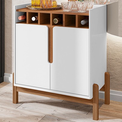 Bar Paraíba 2 Portas Branco/Cedro - Pnr Móveis