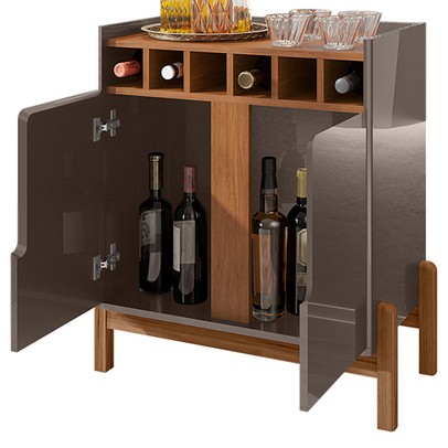 Bar Paraíba 2 Portas Cinza Perola/Cedro - Pnr Móveis