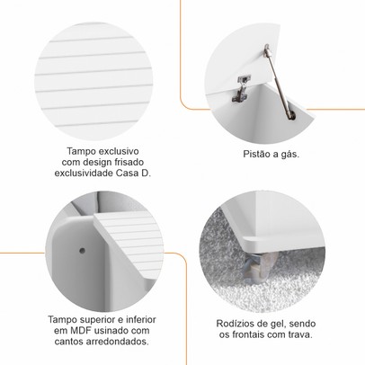 Baú Zinder 1 Porta Branco - Pnr Móveis