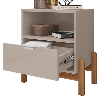 Mesa de Cabeceira Pomerode 1 Gaveta Off White - Pnr Móveis