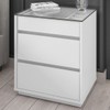 Mesa de Cabeceira Anchieta 3 Gavetas Branco - Pnr Móveis