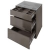 Mesa de Cabeceira Anchieta 3 Gavetas Cinza Perola - Pnr Móveis