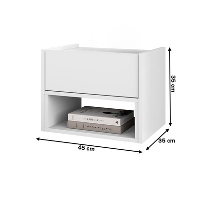 Mesa de Cabeceira Pierre 1 Gaveta Branco - Pnr Móveis