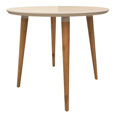 Mesa de Madeira Mallet com Tampo de Vidro Off White 050.377 - Pnr Móveis