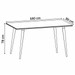 Mesa de Madeira Mallet Tampo em Vidro Off White 050.376 - Pnr Móveis