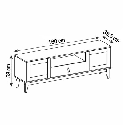 Rack para TV Até 60 Polegadas Vidigal 2 Portas 1 Gaveta Off White/Noce - Pnr Móveis