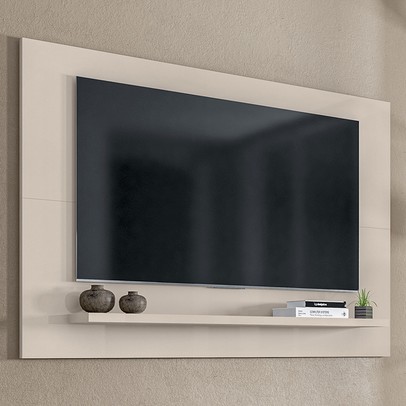 Painel para TV Até 60 Polegadas Mafra 1 Prateleira Off White - Pnr Móveis