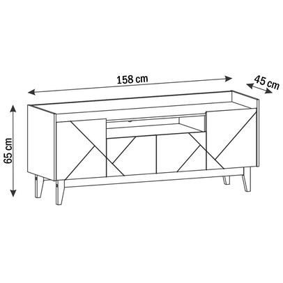 Rack para TV Até 60 Polegadas Belmonte 4 Portas Cinza Perola/Noce - Pnr Móveis