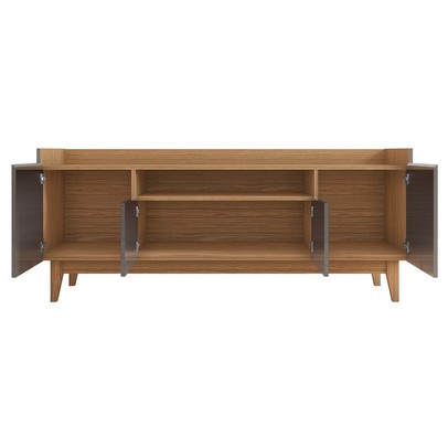 Rack para TV Até 60 Polegadas Belmonte 4 Portas Cinza Perola/Noce - Pnr Móveis