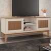 Rack para TV Até 60 Polegadas Mauritânia 2 Portas 2 Nichos Off White/Noce - Pnr Móveis