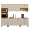 Cozinha Completa Selene 13 Portas 2 Gavetas 100% Mdf 810016083 Jequitibá/Off White - Linea Brasil