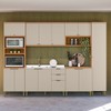 Cozinha Completa Selene 14 Portas 2 Gavetas 100% Mdf 810016086 Jequitibá/Off White - Linea Brasil