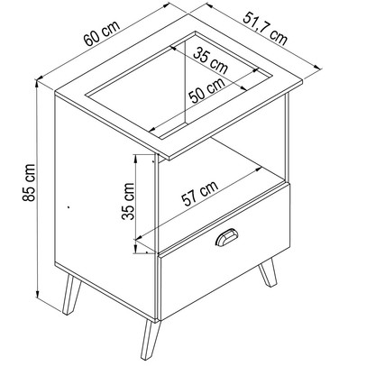 Armário de Cozinha para Cooktop 60 Cm 1 Porta Basculante Bl060 Grafite - Art In Móveis