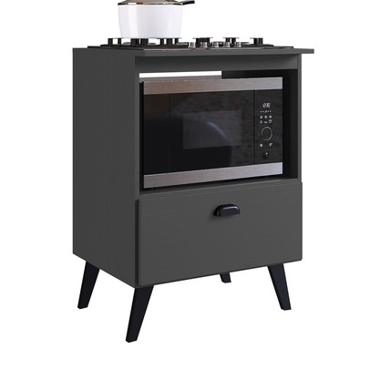 Armário de Cozinha para Cooktop 60 Cm 1 Porta Basculante Bl060 Grafite - Art In Móveis