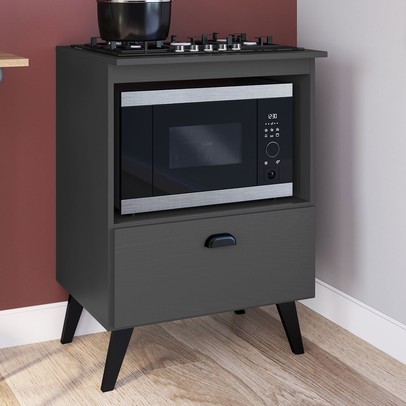 Armário de Cozinha para Cooktop 60 Cm 1 Porta Basculante Bl060 Grafite - Art In Móveis