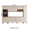 Cozinha Completa Selene 14 Portas 2 Gavetas 100% Mdf Jequitibá/Off White - Linea Brasil