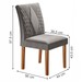 Mesa de Jantar 4 Lugares Signature com Vidro Cinamomo/Off White/Suede Cinza - Pnr Móveis