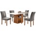 Mesa de Jantar 4 Lugares Signature com Vidro Cinamomo/Off White/Suede Cinza - Pnr Móveis