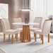 Mesa de Jantar 4 Lugares Savannah com Vidro Cinamomo/Off White/Suede Bege - Pnr Móveis