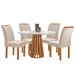 Mesa de Jantar 4 Lugares Savannah com Vidro Cinamomo/Off White/Suede Bege - Pnr Móveis