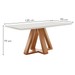 Mesa de Jantar 4 Lugares Tennessee com Vidro Cinamomo/Off White/Suede Bege - Pnr Móveis