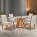 Mesa de Jantar 4 Lugares Tennessee com Vidro Cinamomo/Off White/Suede Bege - Pnr Móveis