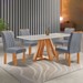 Mesa de Jantar 4 Lugares Tennessee com Vidro Cinamomo/Off White/Suede Cinza - Pnr Móveis