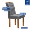 Mesa de Jantar 4 Lugares Tennessee com Vidro Cinamomo/Off White/Suede Cinza - Pnr Móveis