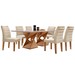 Mesa de Jantar 6 Lugares Lucerna com Vidro Cinamomo/Off White/Bege - Pnr Móveis