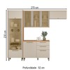 Cozinha Completa Atena 8 Portas 4 Gavetas 100% Mdf com Vidro Jequitibá/Off White - Linea Brasil