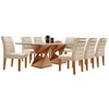 Mesa de Jantar 8 Lugares Lucerna com Vidro Cinamomo/Off White/Bege - Pnr Móveis