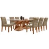 Mesa de Jantar 8 Lugares Lucerna com Vidro Cinamomo/Off White/Marrom Claro - Pnr Móveis