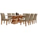 Mesa de Jantar 8 Lugares Lucerna com Vidro Cinamomo/Off White/Marrom Claro - Pnr Móveis