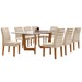 Mesa de Jantar 8 Lugares Nápoles/Genova com Vidro Cinamomo/Off White/Bege - Pnr Móveis