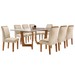 Mesa de Jantar 8 Lugares Sorrento com Vidro Cinamomo/Off White/Bege - Pnr Móveis