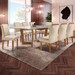 Mesa de Jantar 8 Lugares Sorrento com Vidro Cinamomo/Off White/Bege - Pnr Móveis