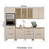 Cozinha Completa Atena 9 Portas 6 Gavetas 100% Mdf com Vidro Jequitibá/Off White - Linea Brasil