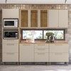 Cozinha Completa Atena 9 Portas 6 Gavetas 100% Mdf com Vidro Jequitibá/Off White - Linea Brasil