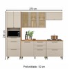 Cozinha Completa Atena 9 Portas 6 Gavetas 100% Mdf com Vidro 810016109 Jequitibá/Off White - Linea Brasil