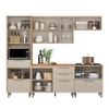 Cozinha Completa Atena 9 Portas 6 Gavetas 100% Mdf com Vidro 810016109 Jequitibá/Off White - Linea Brasil